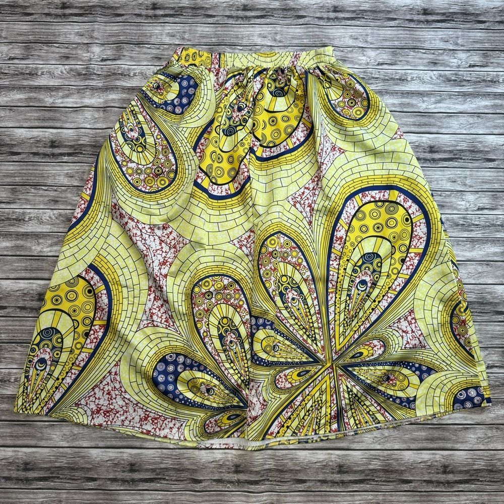Women’s Plus Paisley Satin Midi Skirt Elastic Waist Pockets Size XXL - Picture 2 of 10
